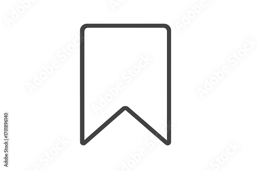 Simple linear icon of bookmark. Minimalistic save pictogram for web and graphic design, apps, banners, social networks and cards. Vector favorite tag or label illustration.