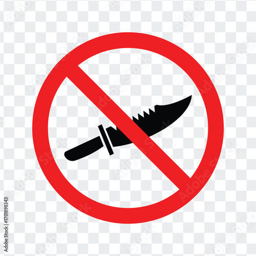 Forbidden Knife Prohibited Warning Icon Transparent
