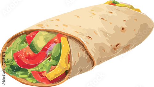 simple graphic tortilla wrap top view isolated