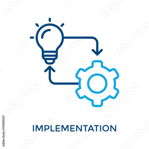 Implementation Icon Outline Color Style. Vector Illustration For Graphic Design