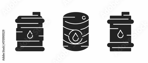 Barrel, oil, oil barrel. Black illustration of oil barrel icon. Stock vector icon design.