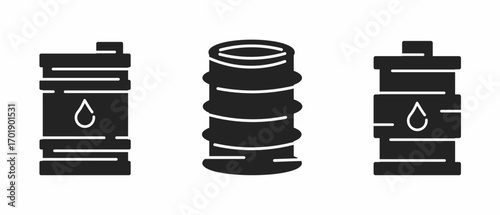 Barrel, oil, oil barrel. Black illustration of oil barrel icon. Stock vector icon design.