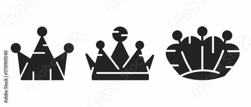 King, crown. Black illustration of crown icon. Stock vector icon design.