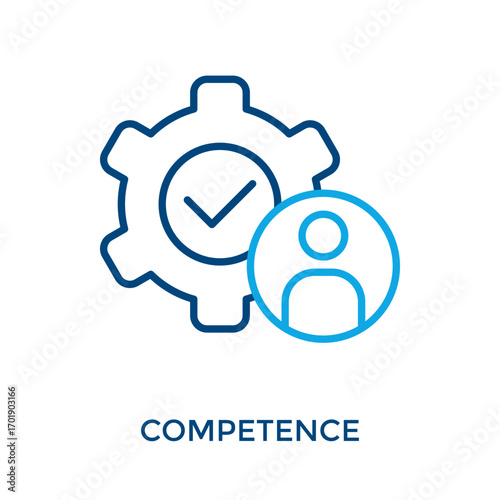 Competence Icon Outline Color Style. Vector Illustration For Graphic Design