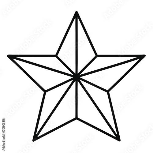 Minimal origami star outline icon with clean geometric lines