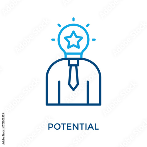 Potential Icon Outline Color Style. Vector Illustration For Graphic Design