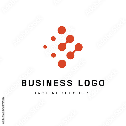 Abstract business logo design with interconnected dots in orange color.