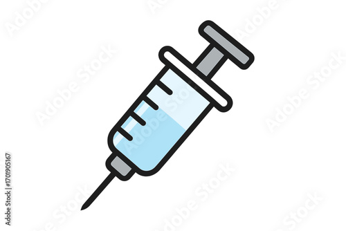 Syringe icon vector, medical injection illustration, healthcare concept, vaccine shot graphic, needle injection, transparent background, cartoon style, medical app design, ordered set