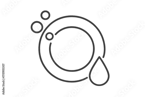Minimalistic stack of plates icon, thin line design for web, apps, graphic design, banners, social media, cards, vector cartoon illustration, transparent background