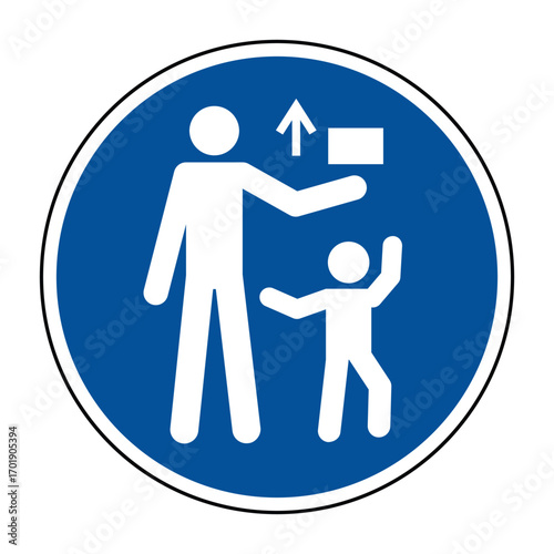 Keep Out of the Reach of Children Safety Sign – Hazard Prevention Symbol for Toxic Materials, Equipment Zones, Public Safety, Civic Signage, Parental Awareness – High-Quality Vectorial Image