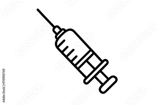 Medical syringe vector icon with transparent background, injection needle illustration for healthcare, vaccine, immunization, medicine, hospital websites, apps, and cards