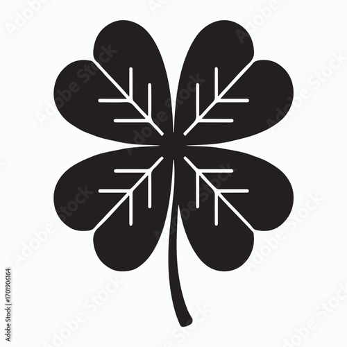 Four leaf clover solid lucky icon