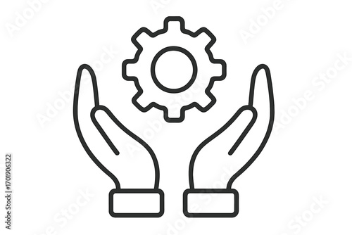Trees held by caring hands icon, environmental protection symbol, nature conservation illustration for websites, apps, cards, eco-friendly concept, transparent background vector