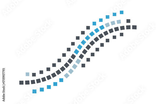 Curved dual dotted path small dotted curve decorative design  