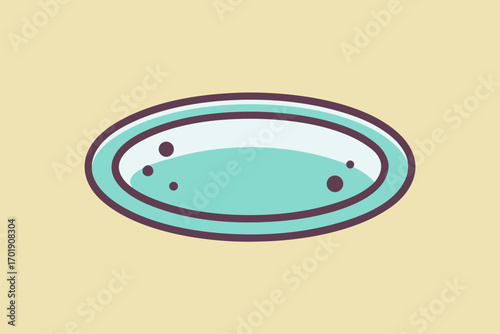 Floating oval loop stroke tiny dotted accent orbital
