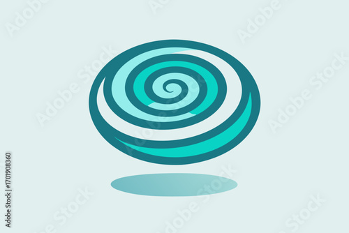 Gentle floating spiral line forming circular motion pattern