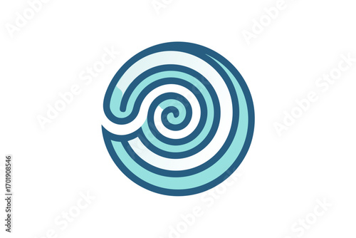 Compact geometric spiral booster abstract decorative element