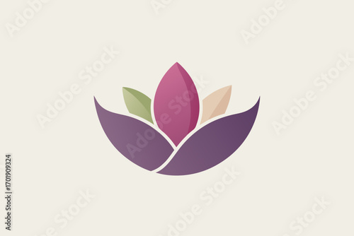 Minimal petal inspired curve floating softly with elegance