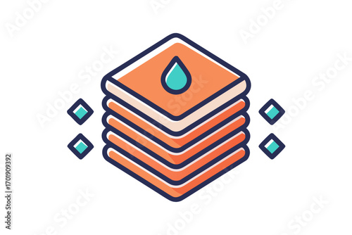 Multi layer square line three offset horizontal layers