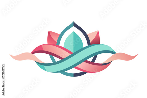 petal inspired ribbon curling delicately layered design