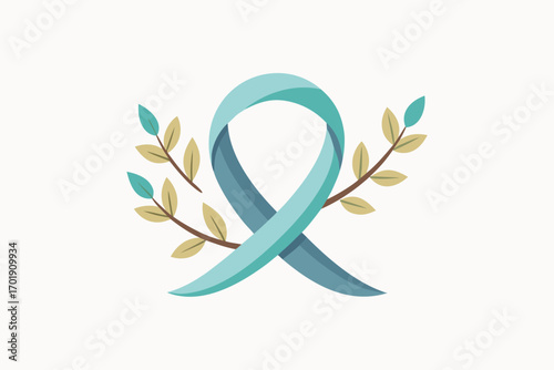 Ribbon gently looping like soft willow branch motion
