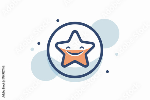Satisfaction Happy Vector Icon Solid Circular Smiling Face
