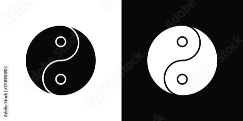 Yin yang icon symbol for templates, web design and infographics