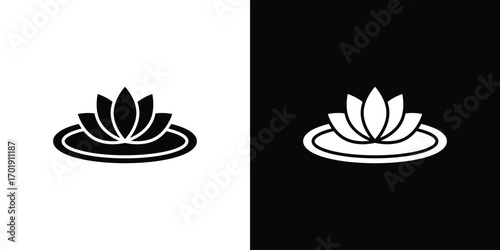 Water lily icon symbol for templates, web design and infographics