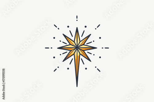 Spark star element with radiating balanced tiny design