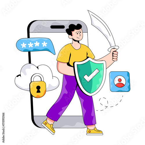 A unique design illustration of cybersecurity