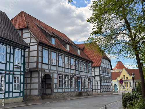 Fachwerk-Fassaden in der Altstadt von Herford, NRW, Deutschland