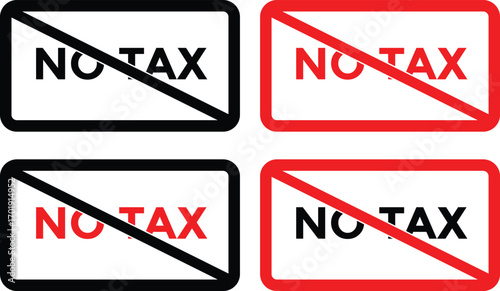 No tax icon sign. tax boycott. Tax free sign, No tax icondesign, vector, illustration.
