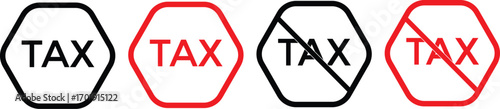 No tax icon sign. tax boycott. Tax free sign, No tax icondesign, vector, illustration.
