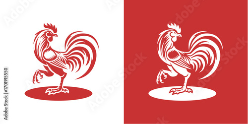 vector illustration of a rooster