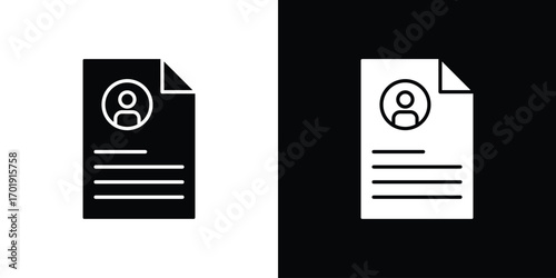 Resume icon symbol for templates, web design and infographics