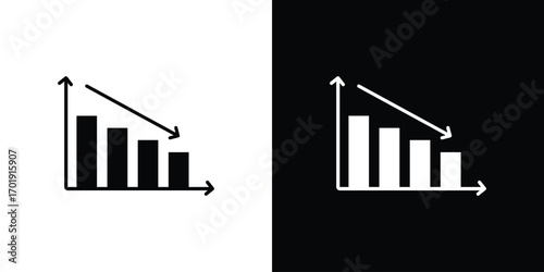 Reduction chart icon symbol for templates, web design and infographics