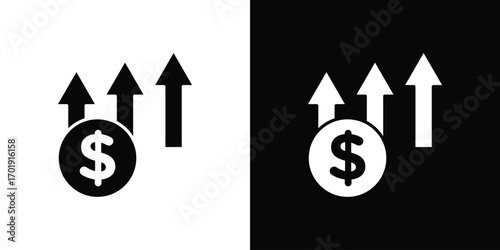 Profit growth icon symbol for templates, web design and infographics