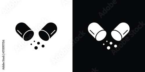 Open Capsule icon symbol for templates, web design and infographics