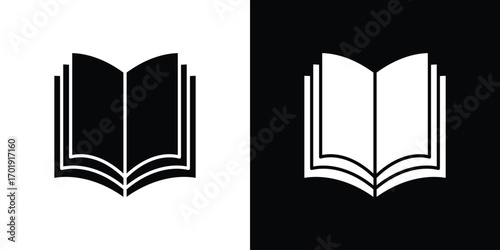open book icon symbol for templates, web design and infographics