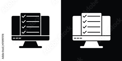 Online exam test icon symbol for templates, web design and infographics