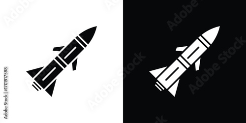 Missile icon symbol for templates, web design and infographics