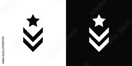 Military rank badge icon symbol for templates, web design and infographics