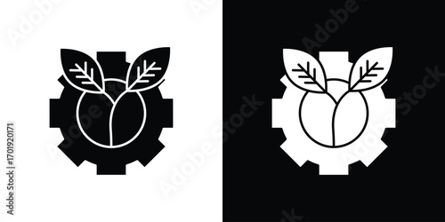 Green technology icon symbol for templates, web design and infographics