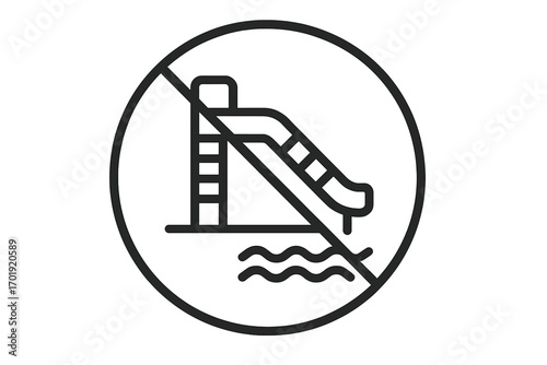No Toilet Paper Allowed Minimalist Thin Line Vector Icon Cartoon Illustration, Toilet Paper Restricted Symbol For Web Apps Banners Social Media Cards Digital Design Concepts, Transparent Background
