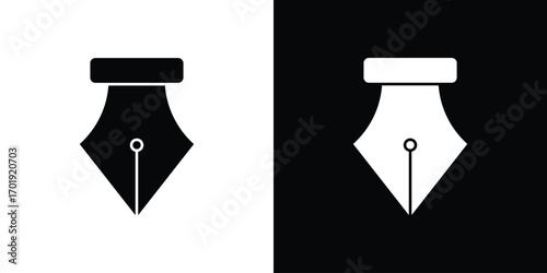 Fountain pen icon symbol for templates, web design and infographics