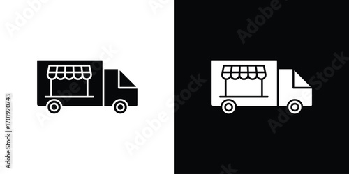 Food truck icon symbol for templates, web design and infographics