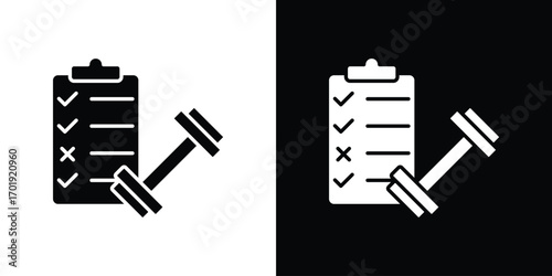 Fitness plan icon symbol for templates, web design and infographics