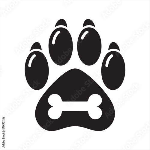 dog pow vector silhouette outline logo design concept illustration