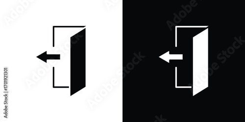 Exit icon symbol for templates, web design and infographics
