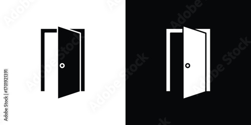 Entrance door icon symbol for templates, web design and infographics